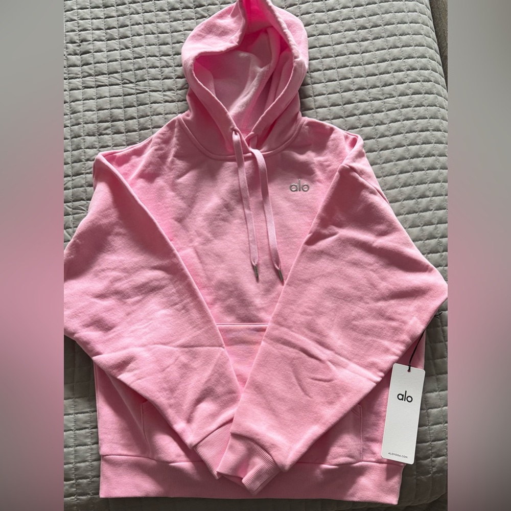 alo accolade hoodie, sweet pea, size small. NWT.